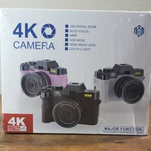 NBD 4K Ultra HD 48MP Digital All-in-One Vlogging Camera Wide Angle Autofocus 16X